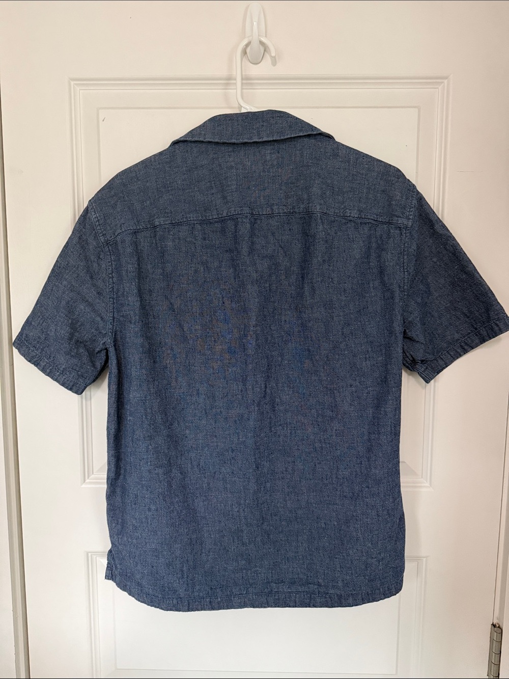 Abercrombie & Fitch Linen Blend Short-Sleeve Button-Up Shirt - Blue - Picture 3 of 3